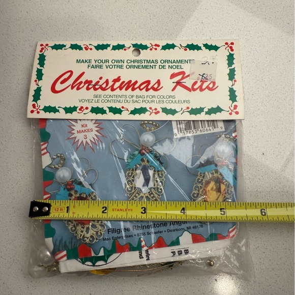 New Vintage Christmas Ornament Kit Filigree Rhinestone Angel Merri Mac Retro - Picture 4 of 5